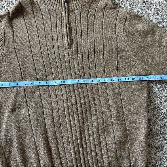 Tricots St Raphael Men’s Brown 1/4 Zip Pullover Sweater Shirt Size Extra Large - Picture 7 of 10